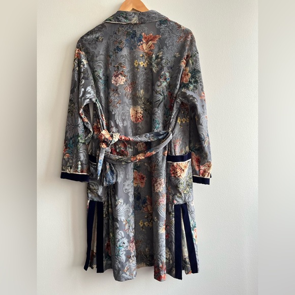 Zara Velvet Floral Kimono Robe Jacket Size M - Picture 2 of 11